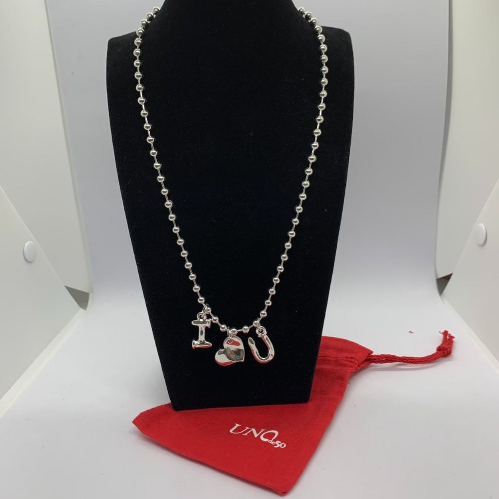 Uno de 50 Necklace I LOVE YOU Necklace Sliver Plated Women Fashion Necklace